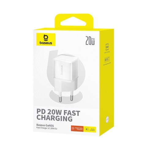 Ładowarka Baseus GaN5S 1C 20W EU (moon white)