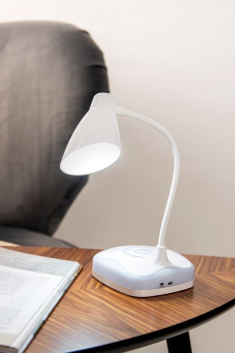 Nowoczesna lampka na biurko LED Activejet CLASSIC PLUS biała z funkcją oświetlenia nocnego Nowoczesna lampka na biurko LED Activejet CLASSIC PLUS biała z funkcją oświetlenia nocnego