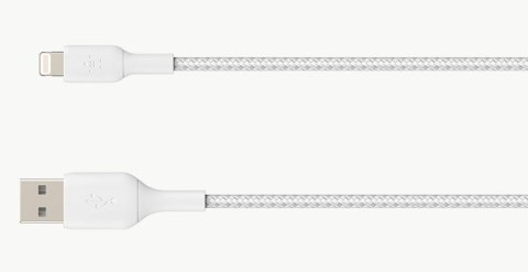 Kabel Belkin BoostCharge Braided Lightning to USB-A Cable 15cm oplot White Kabel Belkin BoostCharge Braided Lightning to USB-A Cable 15cm oplot White