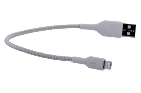 Kabel Belkin BoostCharge Braided Lightning to USB-A Cable 15cm oplot White Kabel Belkin BoostCharge Braided Lightning to USB-A Cable 15cm oplot White