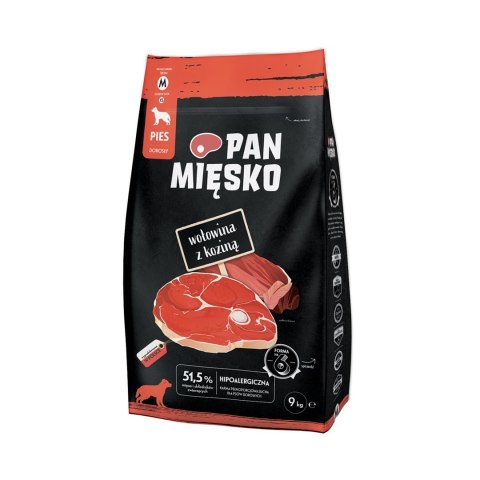 Pan Mięsko wołowina,kozina,warzywa sucha karma dla psa M 9kg Pan Mięsko wołowina,kozina,warzywa sucha karma dla psa M 9kg