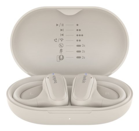 BELKIN SŁUCHAWKI BT Z OTWARTYM UCHEM CLEARFIT, KREMOWE