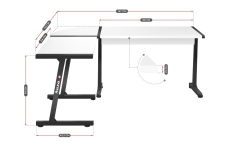 Biurko gamingowe Huzaro Hero 6.0 White