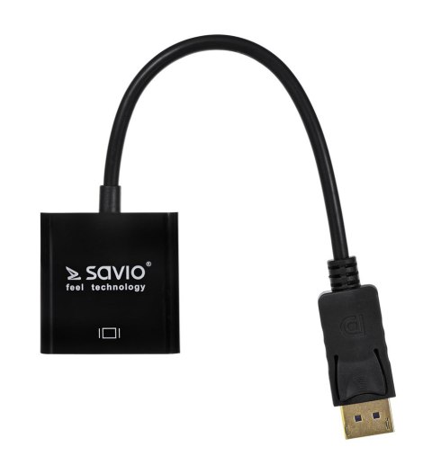 Adapter SAVIO CL-91 (DisplayPort M - DVI-I F; 0,20m; kolor czarny) Adapter SAVIO CL-91 (DisplayPort M - DVI-I F; 0,20m; kolor czarny)