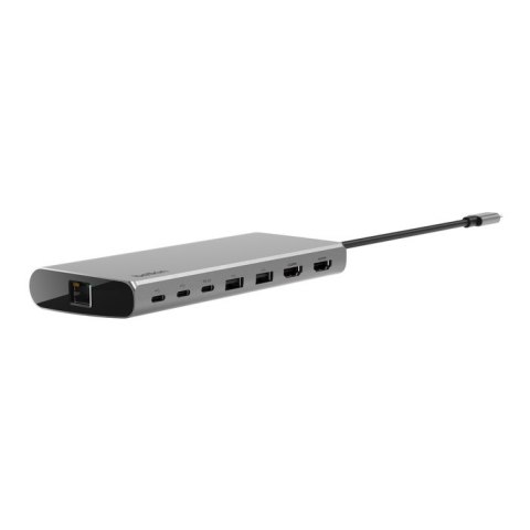 BELKIN HUB USB-C 8W1, 10 GBPS, 2X HDMI 4K SZARY BELKIN HUB USB-C 8W1, 10 GBPS, 2X HDMI 4K SZARY