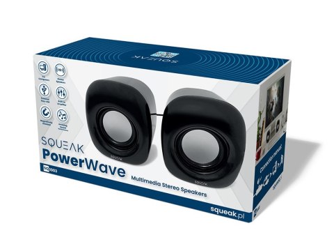 SQUEAK GŁOŚNIKI KOMPUTEROWE POWERWAVE STEREOFONICZNE AUX+USB SQ1003 SQUEAK GŁOŚNIKI KOMPUTEROWE POWERWAVE STEREOFONICZNE AUX+USB SQ1003