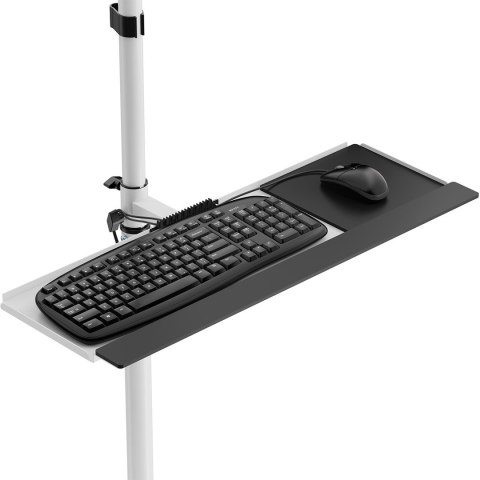 MACLEAN WÓZEK STAND PROFESJONALNY, MOBILNE STANOWISKO KOMPUTEROWE NA KÓŁKACH, MAX 17"-32", MAX 20KG MC-793 W