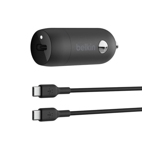 BELKIN ŁADOWARKA SAMOCHODOWA 30W USB-C, PD,PPS, CZARNA + KABEL USB-C BELKIN ŁADOWARKA SAMOCHODOWA 30W USB-C, PD,PPS, CZARNA + KABEL USB-C