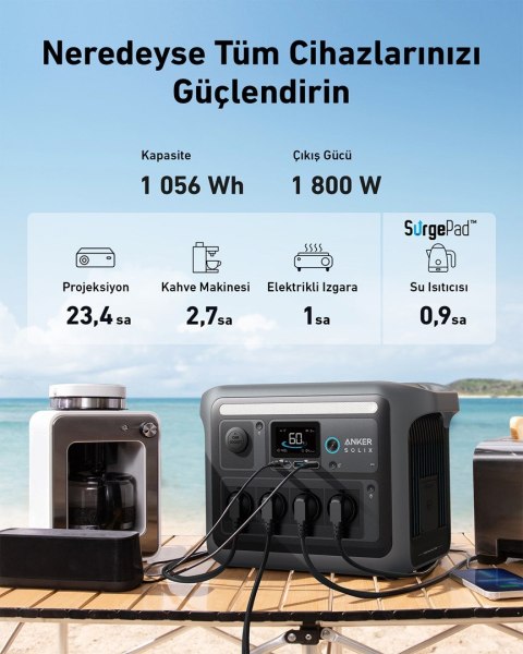 Przenośna stacja zasilania Anker Solix C1000X 1056Wh 1800W Przenośna stacja zasilania Anker Solix C1000X 1056Wh 1800W