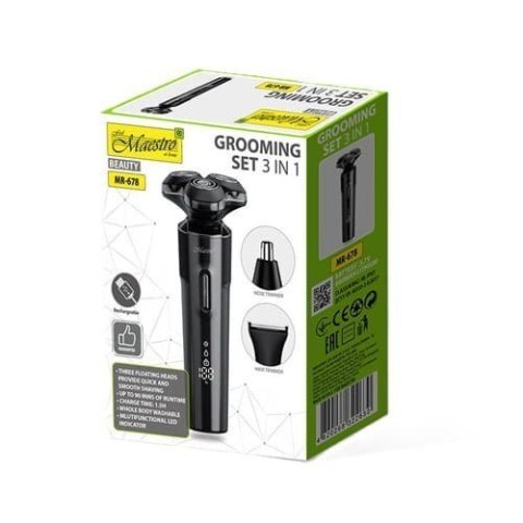 Zestaw do golenia 3w1 USB MAESTRO MR-678 Zestaw do golenia 3w1 USB MAESTRO MR-678