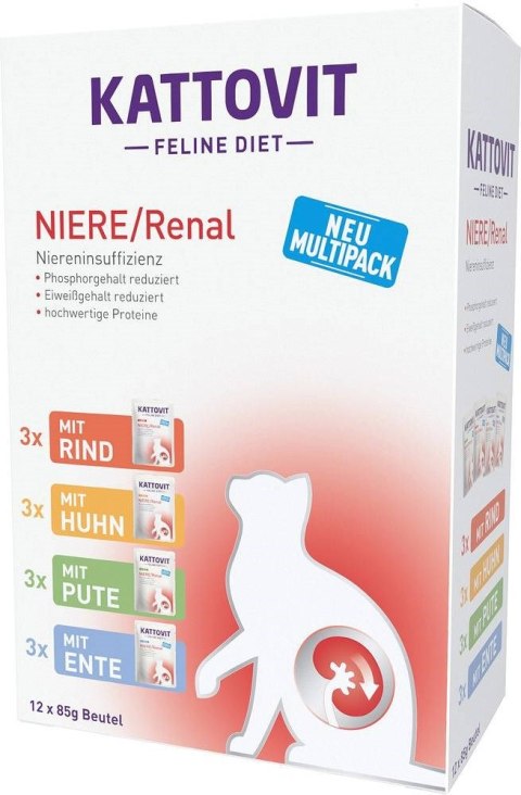 KATTOVIT FELINE Zestaw na nerki 12x 85g dla kota KATTOVIT FELINE Zestaw na nerki 12x 85g dla kota