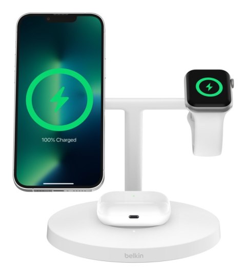 BELKIN BOOSTCHARGE PRO 3IN1 MAGSAFE 15W QI2,BIAŁA BELKIN BOOSTCHARGE PRO 3IN1 MAGSAFE 15W QI2,BIAŁA