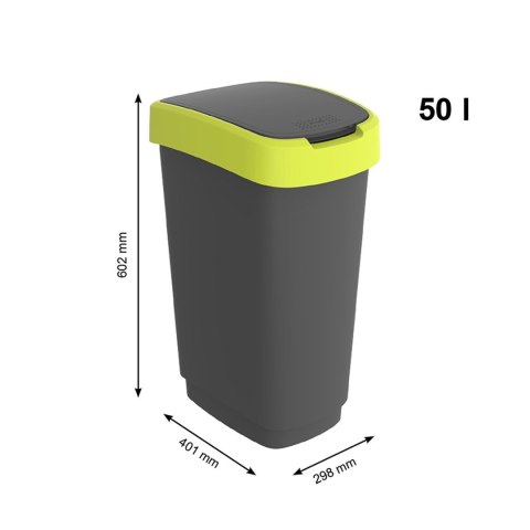 Rotho kosz na śmieci obrotowy TWIST limonkowy 50L Rotho kosz na śmieci obrotowy TWIST limonkowy 50L