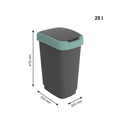 Rotho kosz na śmieci obrotowy TWIST zielony 25L Rotho kosz na śmieci obrotowy TWIST zielony 25L