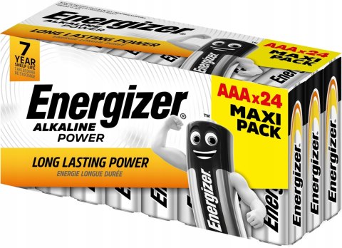 ENERGIZER BATERIE ALKALINE POWER AAA LR03 24 SZTUKI NEW MAXI PACK ENERGIZER BATERIE ALKALINE POWER AAA LR03 24 SZTUKI NEW MAXI PACK