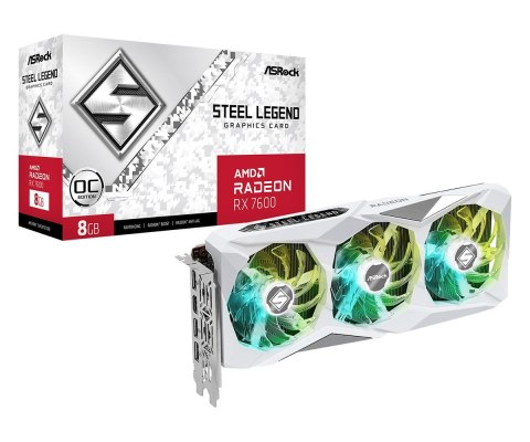 Karta graficzna ASRock Radeon RX 7600 Steel Legend 8GB OC Karta graficzna ASRock Radeon RX 7600 Steel Legend 8GB OC