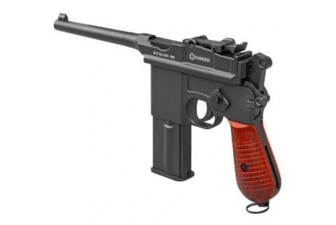 Pistolet wiatrówka RANGER M712 Broomhandle FULL AUTO BLOWBACK k.4,5BBs 19-strzał. KWC Pistolet wiatrówka RANGER M712 Broomhandle FULL AUTO BLOWBACK k.4,5BBs 19-strzał. KWC