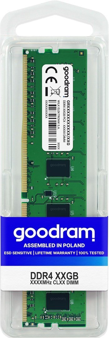 Pamięć GoodRam GR2400D464L17/16G (DDR4; 1 x 16 GB; 2400 MHz; CL17) Pamięć GoodRam GR2400D464L17/16G (DDR4; 1 x 16 GB; 2400 MHz; CL17)