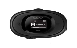 Interkom motocyklowy Sena 5R-01D 5R Bluetooth 5.1 700m z wyświetlaczem LCD i uniwersalnym zestawem mikrofonów na 2 kaski