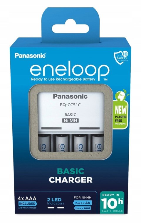 ŁADOWARKA PANASONIC BASIC + 4x AAA ENELOOP 800 mAh ŁADOWARKA PANASONIC BASIC + 4x AAA ENELOOP 800 mAh
