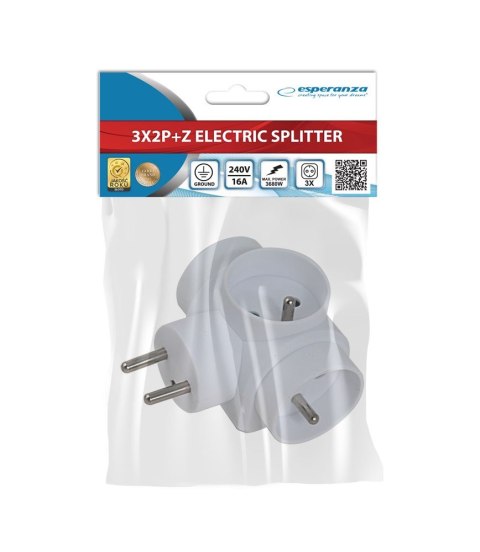 ESPERANZA ROZGAŁĘŹNIK ELEKTRYCZNY 3 GNIAZDA BIAŁY ELK302W ESPERANZA ROZGAŁĘŹNIK ELEKTRYCZNY 3 GNIAZDA BIAŁY ELK302W