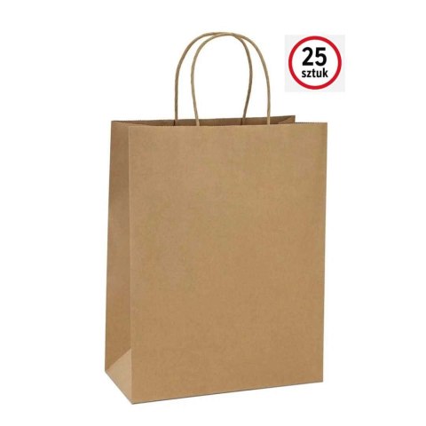 BSTech Torba Papierowa z rączką brązowa 210x140x270 25 szt 120 gsm BSTech Torba Papierowa z rączką brązowa 210x140x270 25 szt 120 gsm