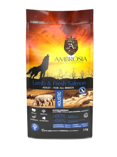 Ambrosia Jagnięcina i Świeży Łosoś 2kg dla psa Ambrosia Jagnięcina i Świeży Łosoś 2kg dla psa