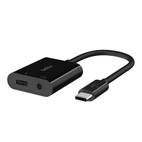 BELKIN ADAPTER USB-C - MINIJACK, USB-C 60W M/F, CZARNY BELKIN ADAPTER USB-C - MINIJACK, USB-C 60W M/F, CZARNY