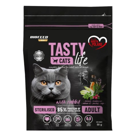 BIOFEED TASTY CATS LIFE STERILISED WITH RABBIT 50g BIOFEED TASTY CATS LIFE STERILISED WITH RABBIT 50g