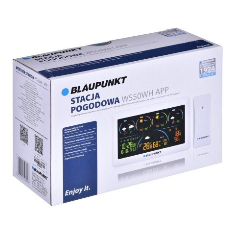 BLAUPUNKT Stacja pogodowa z 1 czujnikiem zewnętrznym WS50WH APP BLAUPUNKT Stacja pogodowa z 1 czujnikiem zewnętrznym WS50WH APP