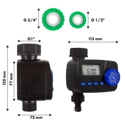GREENBLUE ELEKTRONICZNY STEROWNIK NAWADNIANIA, ZASILANIE 2X1,5V AA GB390 GREENBLUE ELEKTRONICZNY STEROWNIK NAWADNIANIA, ZASILANIE 2X1,5V AA GB390