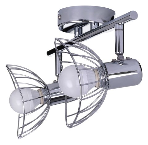 Listwa reflektorowa podwójna sufitowa ścienna chrom Activejet GIZEL kinkiet E14 do salonu Listwa reflektorowa podwójna sufitowa ścienna chrom Activejet GIZEL kinkiet E14 do salonu