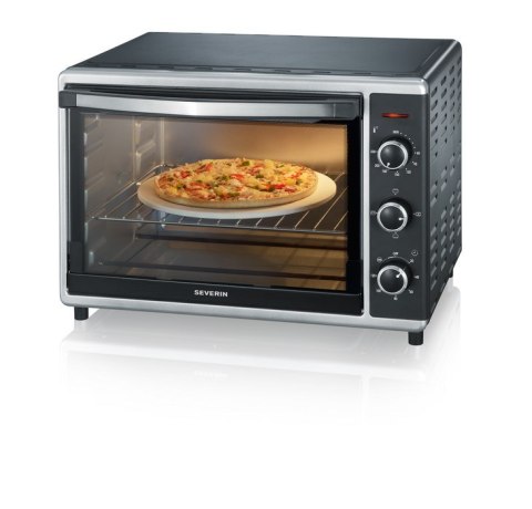 SEVERIN MINI PIEKARNIK, TERMOOBIEG, TEMP. DO 230°C, TIMER DO 120 MIN, KAMIEŃ DO PIZZY, RUSZT, ROŻEN , 42 L, 1800W TO2058