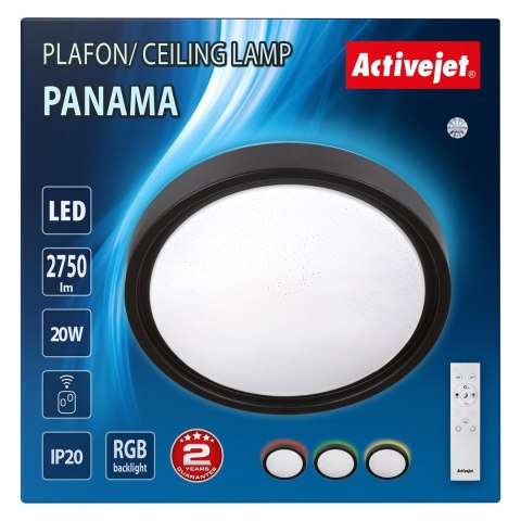 Nowoczesny plafon sufitowy LED Activejet PANAMA RGB ściemnialny ze zdalnym sterowaniem na pilota Nowoczesny plafon sufitowy LED Activejet PANAMA RGB ściemnialny ze zdalnym sterowaniem na pilota