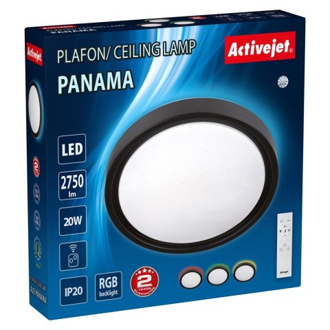 Nowoczesny plafon sufitowy LED Activejet PANAMA RGB ściemnialny ze zdalnym sterowaniem na pilota Nowoczesny plafon sufitowy LED Activejet PANAMA RGB ściemnialny ze zdalnym sterowaniem na pilota