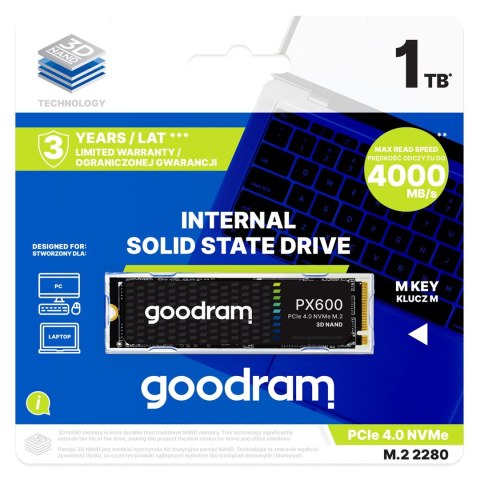 Dysk SSD Goodram PX600 500GB M.2 PCIe NVME gen. 4 x4 3D NAND Dysk SSD Goodram PX600 500GB M.2 PCIe NVME gen. 4 x4 3D NAND