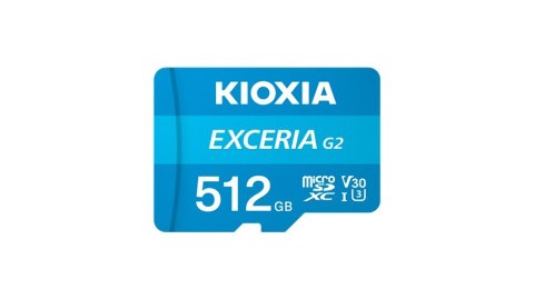 KIOXIA 512GB microSD KIOXIA Exceria (gen 2) UHS I U3 V30 with adapter KIOXIA 512GB microSD KIOXIA Exceria (gen 2) UHS I U3 V30 with adapter