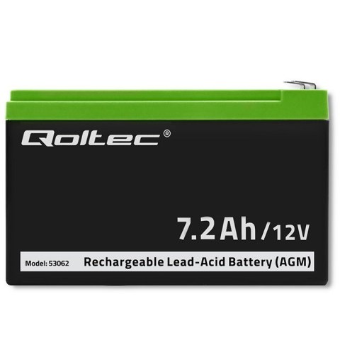 QOLTEC AKUMULATOR AGM 12V | 7.2AH | MAX 108A QOLTEC AKUMULATOR AGM 12V | 7.2AH | MAX 108A