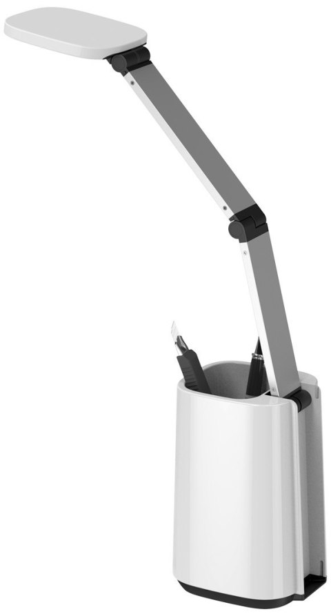Nowoczesna lampka na biurko LED Activejet TECHNIC biała z wyświetlaczem LED (data, godzina, budzik) składana Nowoczesna lampka na biurko LED Activejet TECHNIC biała z wyświetlaczem LED (data, godzina, budzik) składana