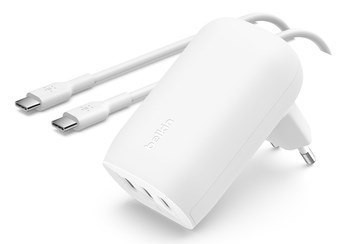 Ładowarka Belkin BoostCharge 3 Port USB-C PD 3.1 PPS Wall Charger 67W White Ładowarka Belkin BoostCharge 3 Port USB-C PD 3.1 PPS Wall Charger 67W White