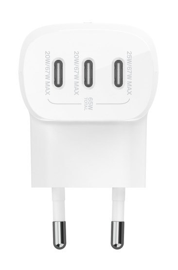 Ładowarka Belkin BoostCharge 3 Port USB-C PD 3.1 PPS Wall Charger 67W White Ładowarka Belkin BoostCharge 3 Port USB-C PD 3.1 PPS Wall Charger 67W White