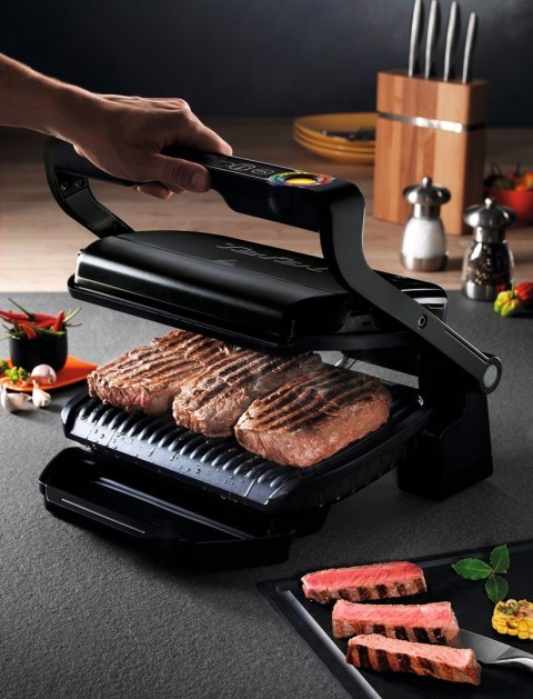 Grill Tefal OptiGrill GC712D34 (stołowy-zamknięty; 2000W; kolor inox) (WYPRZEDAŻ) Grill Tefal OptiGrill GC712D34 (stołowy-zamknięty; 2000W; kolor inox) (WYPRZEDAŻ)
