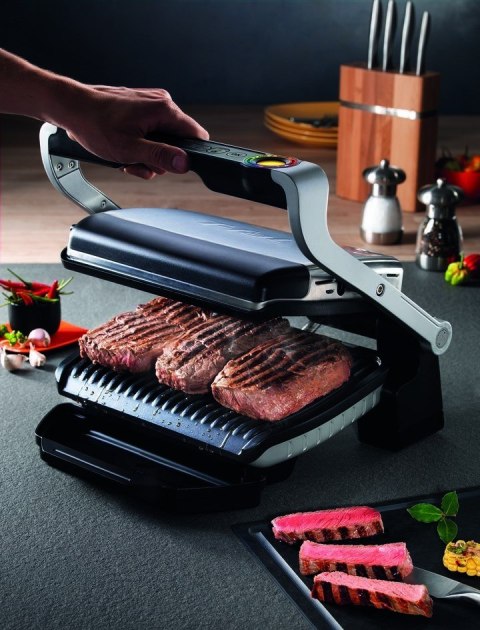Grill Tefal OptiGrill GC712D34 (stołowy-zamknięty; 2000W; kolor inox) (WYPRZEDAŻ) Grill Tefal OptiGrill GC712D34 (stołowy-zamknięty; 2000W; kolor inox) (WYPRZEDAŻ)