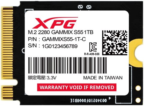ADATA SSD GAMMIX S55 1TB Gen 4x4 2230 ADATA SSD GAMMIX S55 1TB Gen 4x4 2230