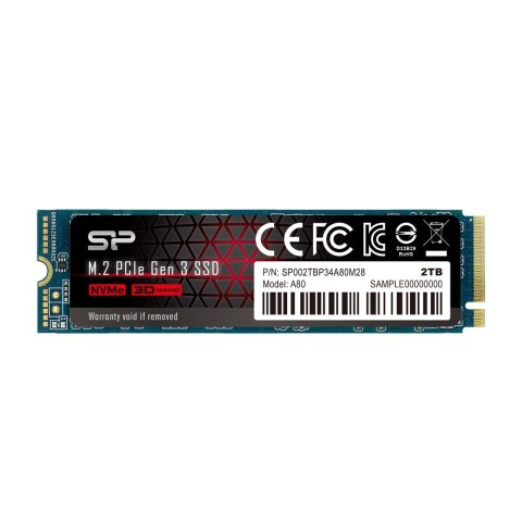 Dysk SSD Silicon Power A80 2TB M.2 PCIe NVMe Gen3x4 TLC 3400/3000 MB/s (SP002TBP34A80M28) Dysk SSD Silicon Power A80 2TB M.2 PCIe NVMe Gen3x4 TLC 3400/3000 MB/s (SP002TBP34A80M28)