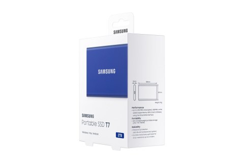 Dysk Samsung SSD T7 Portable 2TB MU-PC2T0H/WW niebieski