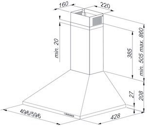 Okap MAAN Vela 2 60 satynowy