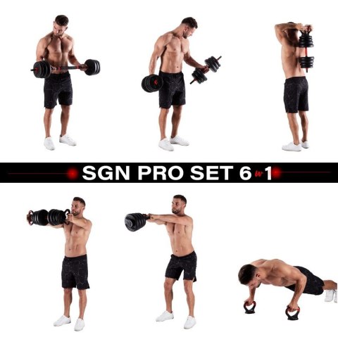 Zestaw ciężarów 6w1 HMS SGN130 (sztanga, sztangielki i kettlebell) 30kg (WYPRZEDAŻ) Zestaw ciężarów 6w1 HMS SGN130 (sztanga, sztangielki i kettlebell) 30kg (WYPRZEDAŻ)
