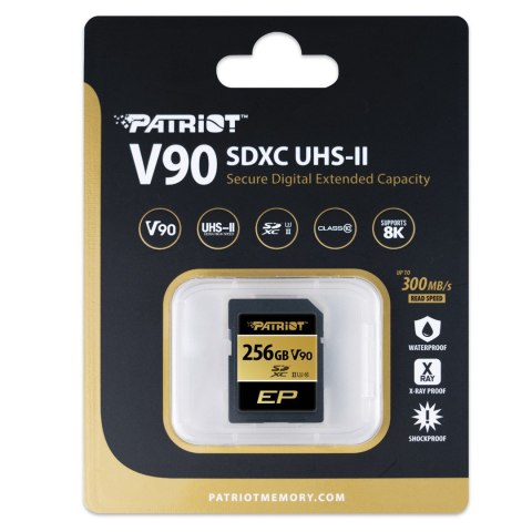 Patriot SDXC 256GB EP V90 300/260 MB/s UHS-II U3 Class10 Patriot SDXC 256GB EP V90 300/260 MB/s UHS-II U3 Class10