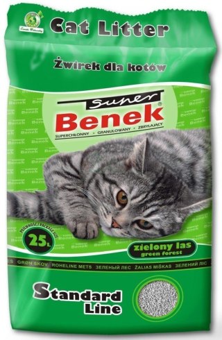 CERTECH Super Benek Standard Zielony Las - żwirek dla kota zbrylający 25l (20kg) (WYPRZEDAŻ)